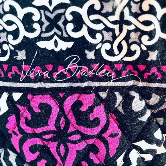 👜Vera Bradley Quilted Canterbury Magenta Purse Tote Bag – Black, Purple, White - Picture 3 of 10
